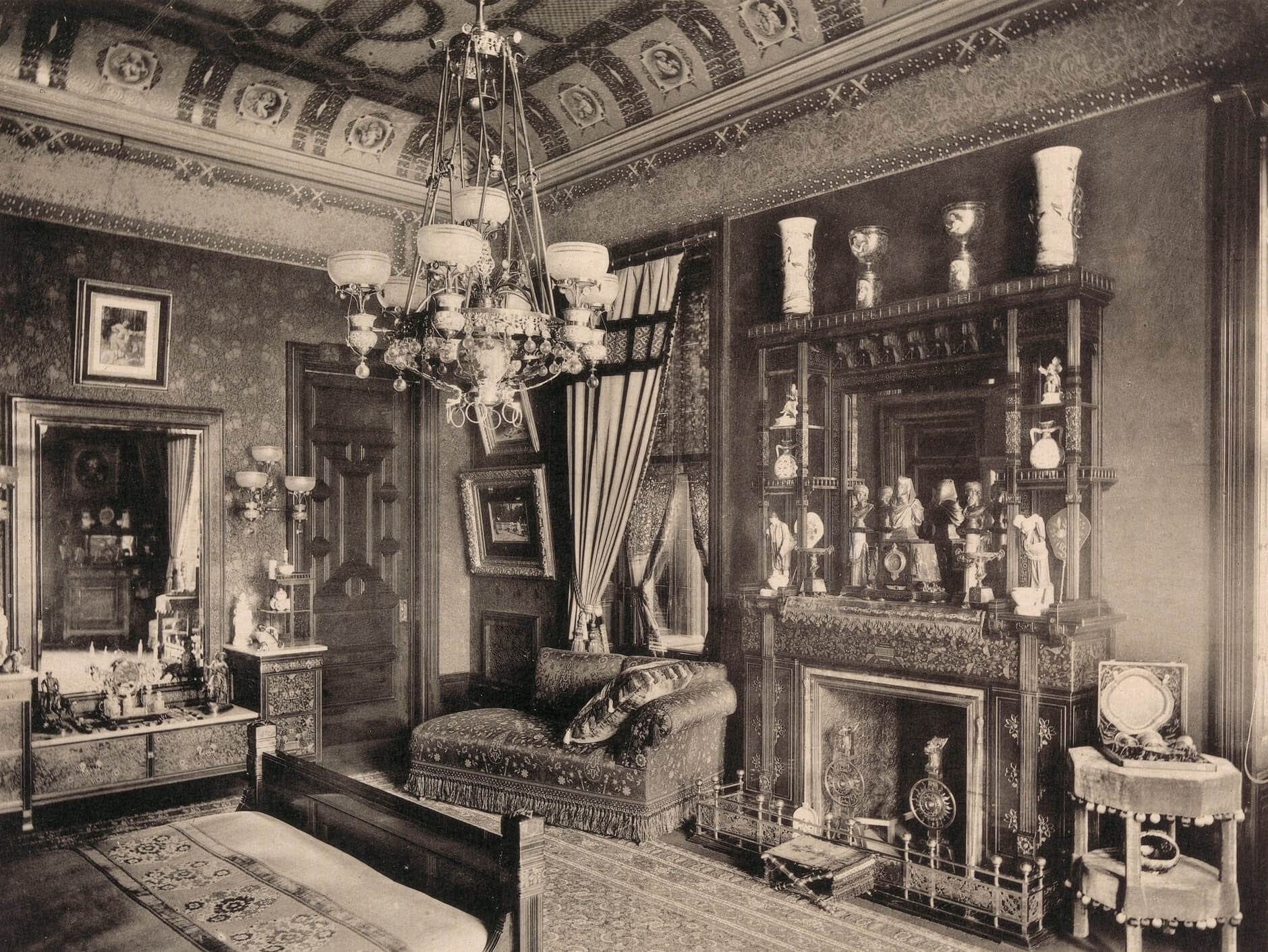 black and white photo of an interior