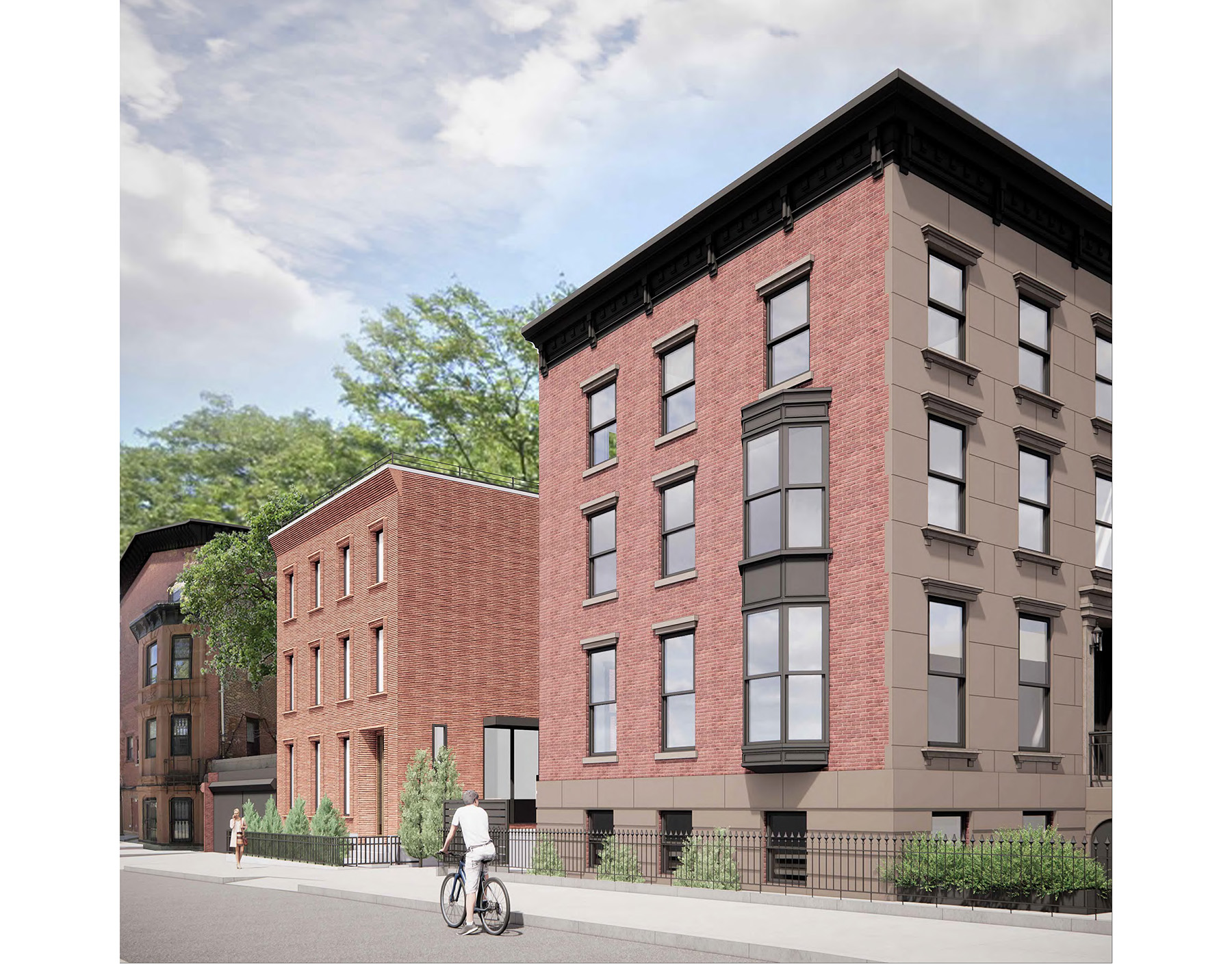 streetview showing two new three story buildings