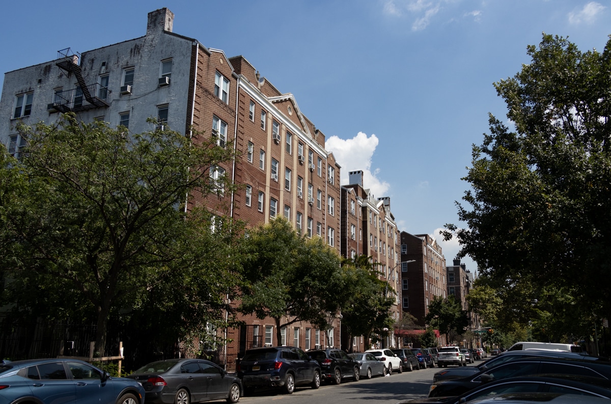 red brick apartment building