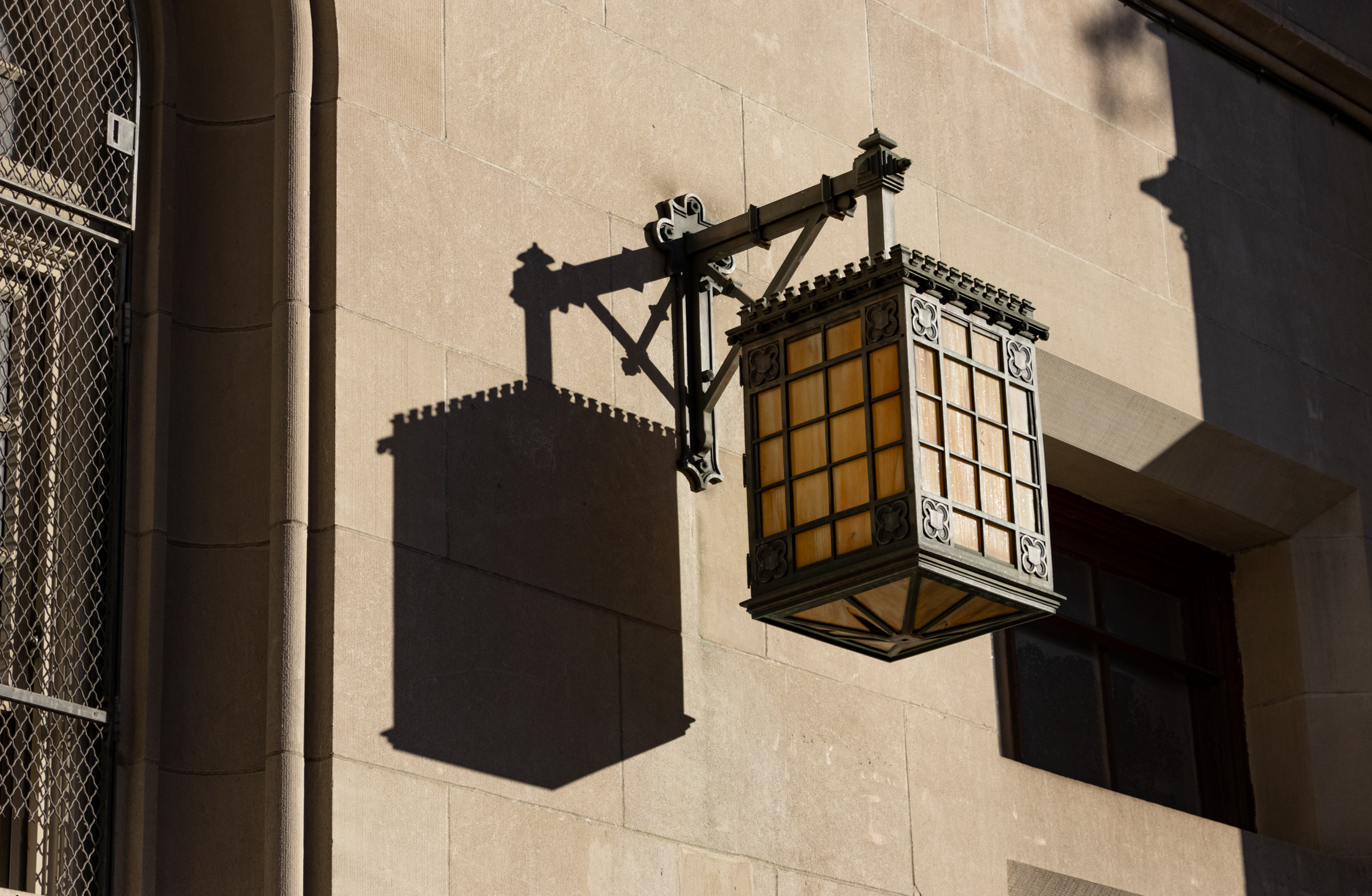 brooklyn - a large lantern style fixture on the exterior of erasmus high school