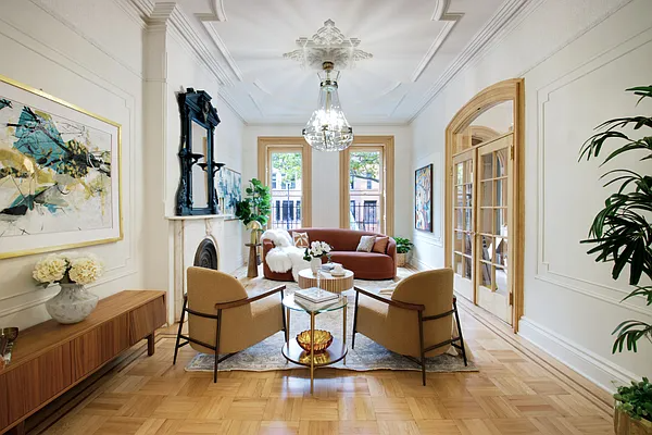 parlor with wall moldings