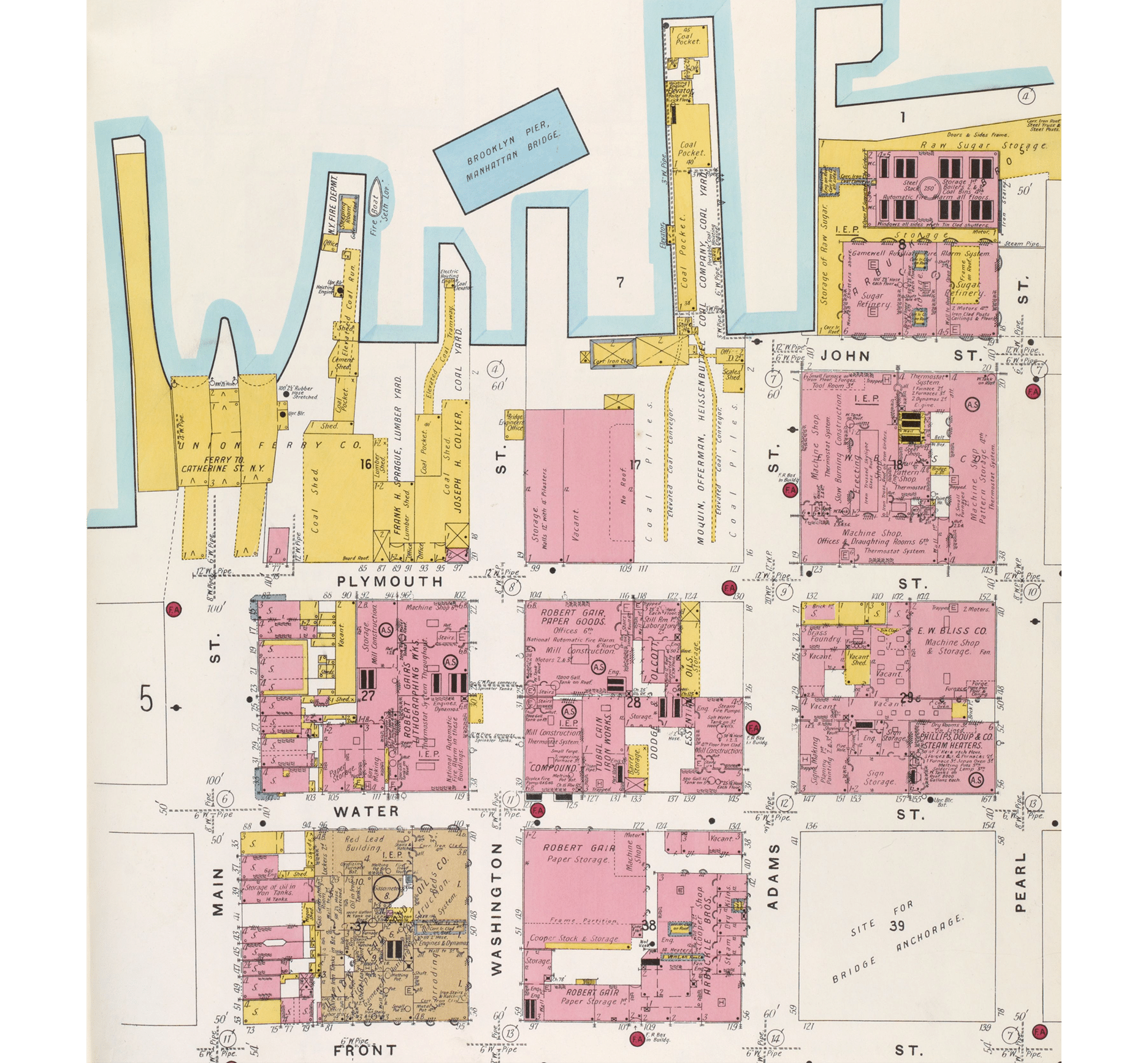 map showing buildings in dumbo