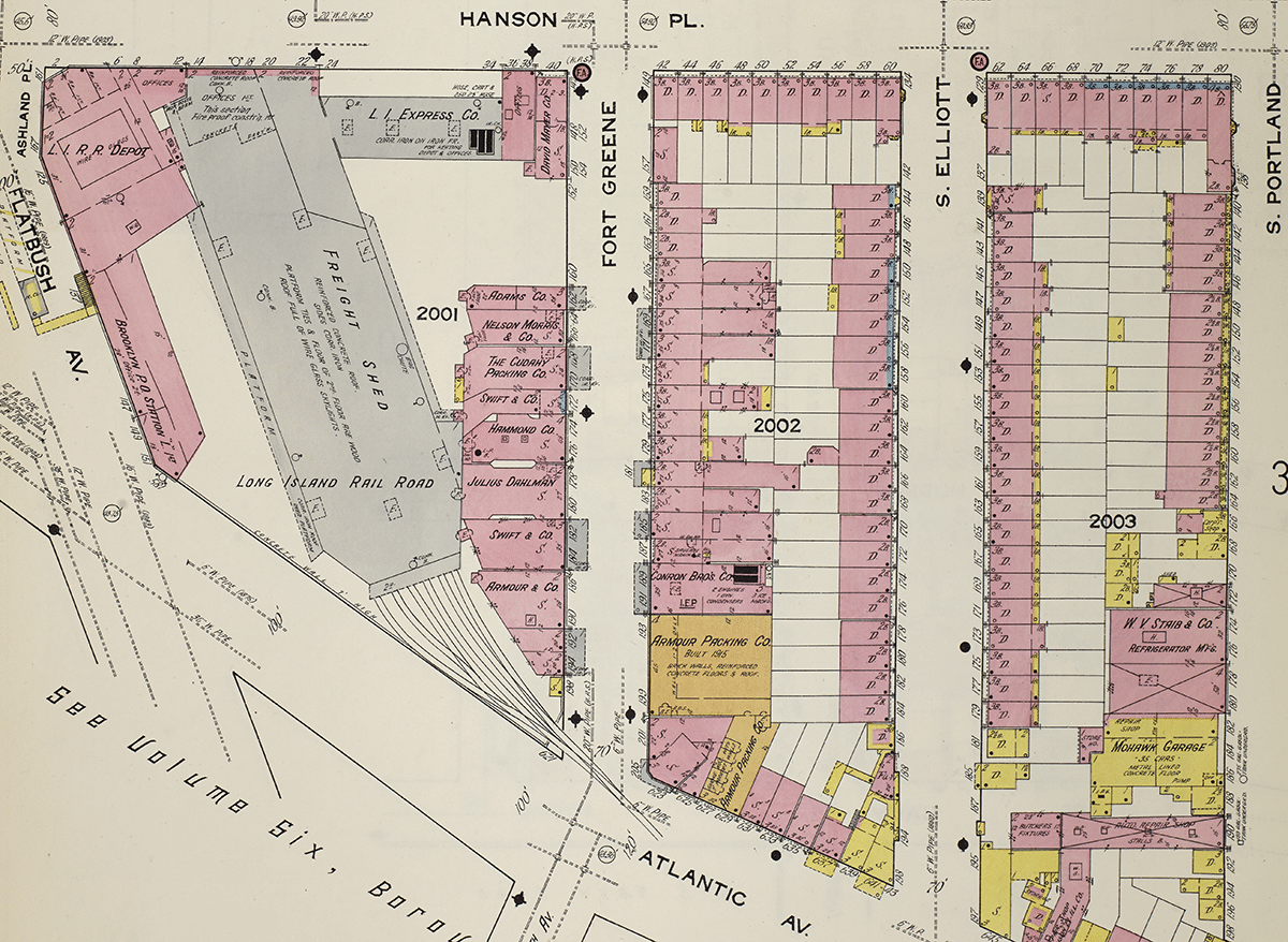 map showing the area between flatbush avenue and s portland avenue and atlantic avenue